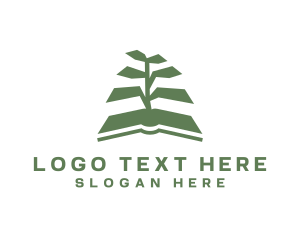 Book Tree Plant Logo