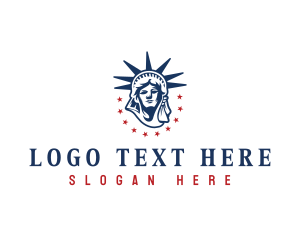 Geography - Statue of Liberty America logo design