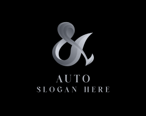 Silver Ampersand Lettering Logo