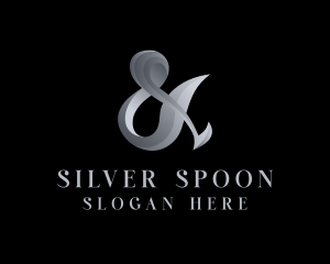 Silver Ampersand Lettering logo design