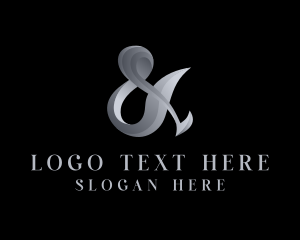 Brand - Silver Ampersand Lettering logo design