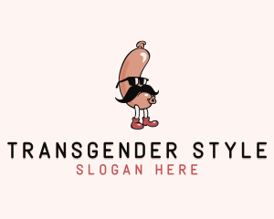 Hipster Sunglasses Sausage logo design