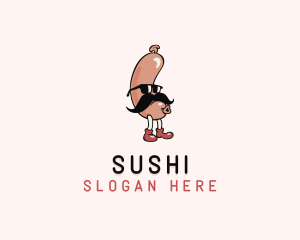 Hipster Sunglasses Sausage logo design