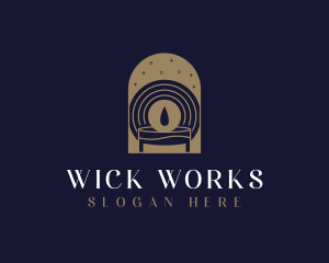 Wick - Gold Spa Candle logo design