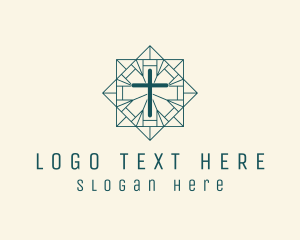 Rosary - Holy Religious Crucifix logo design