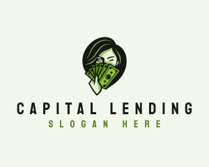 Lending - Woman Cash Money logo design