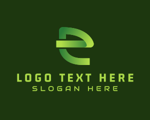 Modern Ribbon Letter E Logo