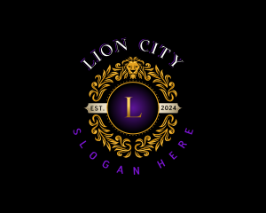 Decorative Lion Crest logo design