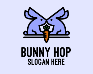 Pet Bunny Rabbit Carrot logo design