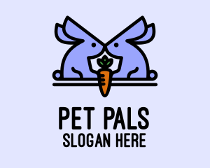 Pet Bunny Rabbit Carrot logo design