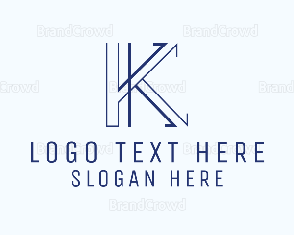 Geometric Business Letter K Logo