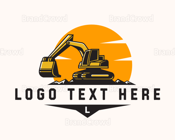 Excavator Construction Equipment Logo