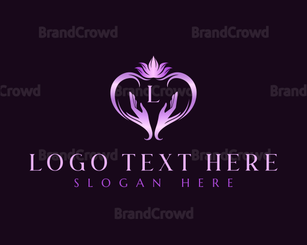 Lotus Heart Hand Logo