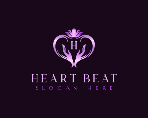 Lotus Heart Hand logo design