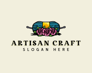 Crochet Yarn Embroidery logo design