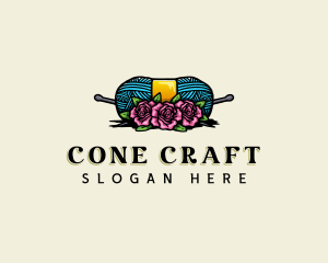 Crochet Yarn Embroidery logo design