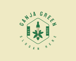 Ganja - Cannabis Weed Oil logo design