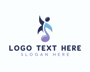 Songwriter - Music Note Human logo design