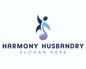 Music Note Human logo design