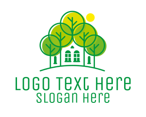 Ecotourism - Green Forest House logo design