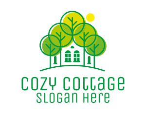 Cottage - Green Forest House logo design