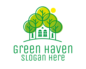 Forest - Green Forest House logo design