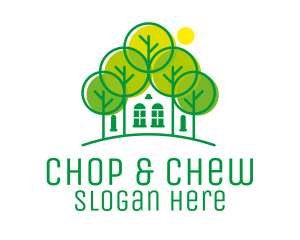 Cottage - Green Forest House logo design