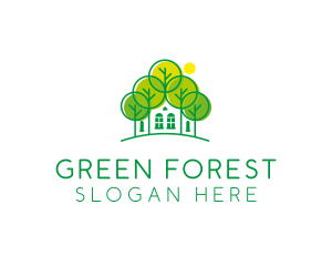 Woods - Green Forest House logo design