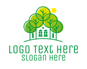 Cottage - Green Forest House logo design
