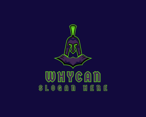 Streamer - Neon Spartan Warrior logo design