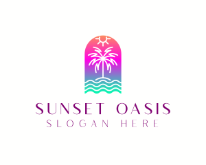 Beach Island Summer logo design