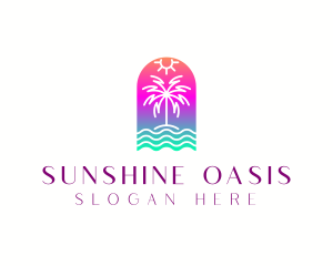 Beach Island Summer logo design