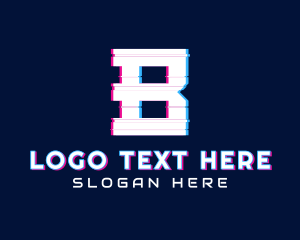 Glitch - Static Motion Letter B logo design