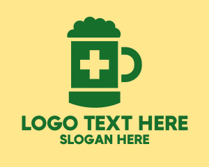 Medical Cross - Beer Mug Cross logo design