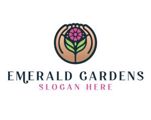 Natural Flower Gardening logo design