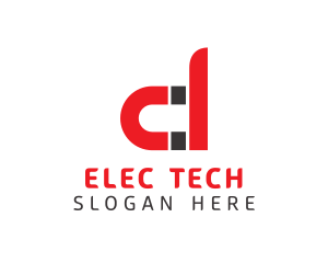 Electromagnetic - Red D Magnet logo design