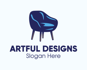 Blue Scandinavian Chair logo design