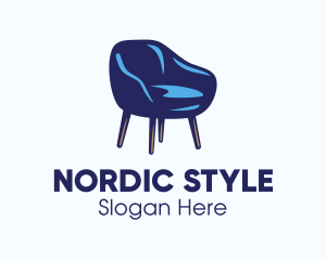 Blue Scandinavian Chair logo design