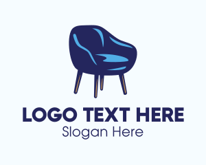 M - Blue Scandinavian Chair logo design