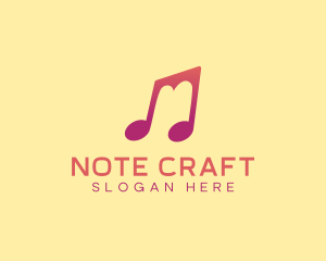 Note - Media Music Note logo design