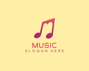 Media Music Note logo design