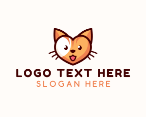 Shelter - Heart Pet Cat logo design