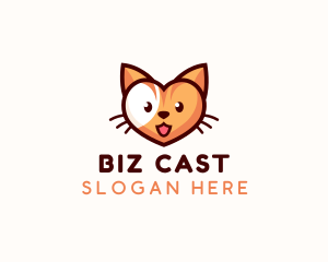 Shelter - Heart Pet Cat logo design