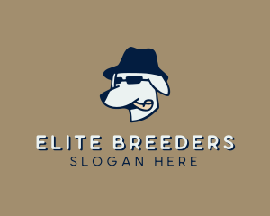 Dog Fedora Hat logo design