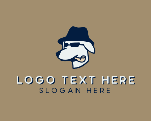 Dog - Dog Fedora Hat logo design