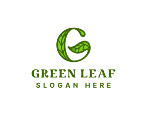 Green Leaf Letter G logo design