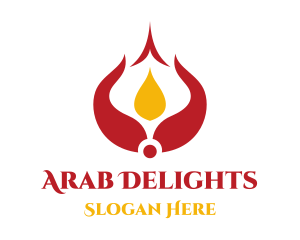 Arab - Red Arabian Flame logo design