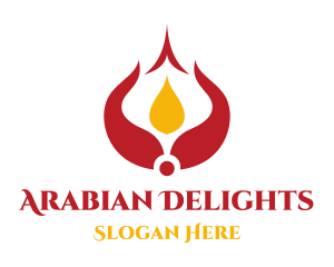 Red Arabian Flame logo design