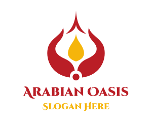 Arabian - Red Arabian Flame logo design