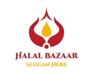 Red Arabian Flame logo design